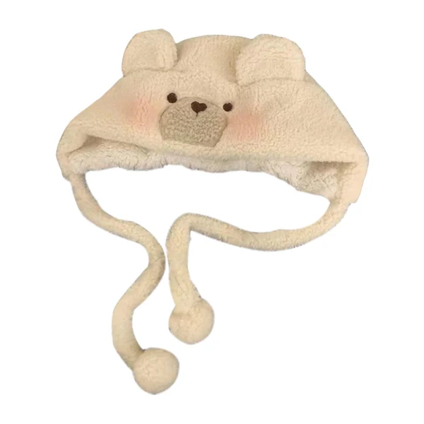Proven Maxbell Winter Plush Bear Hat Cartoon Lightweight for Skiing Backpacking Props White Safe