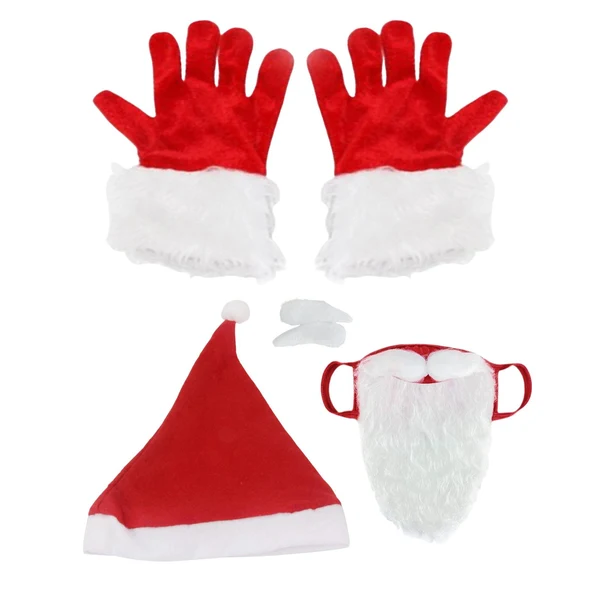 Original Maxbell Christmas Hat Gloves Accessories Funny Eyebrow Cosplay Dress up Costume Practical