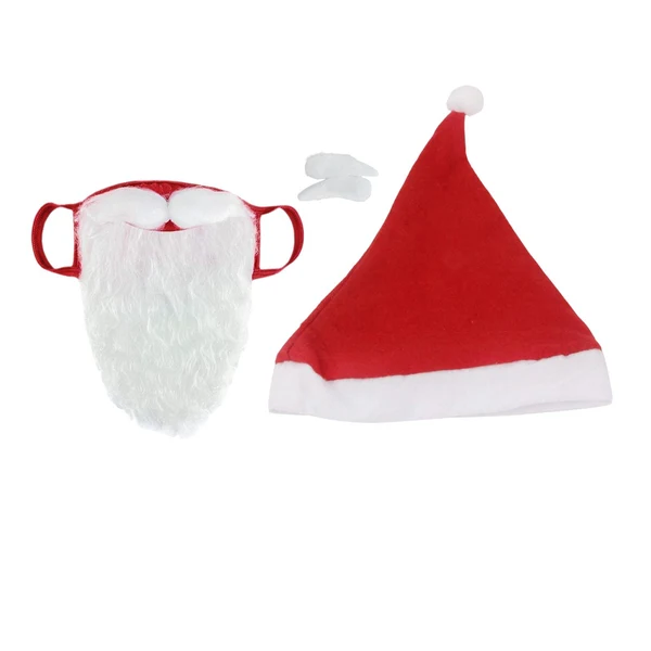 Genuine Maxbell Santa Claus Beard Cover Hat Supplies Costume for Christmas Cosplay Party Breathable