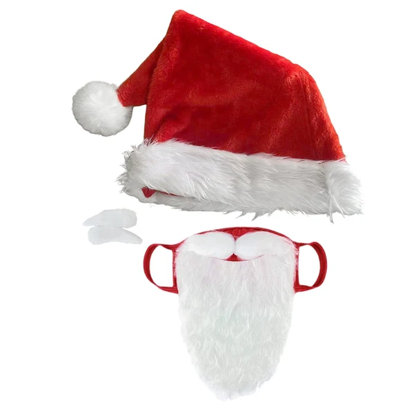 Fashionable Maxbell Santa Claus Mask Hat Eyebrow Reusable Classic for Women Men Decorations Xmas Next-Generation