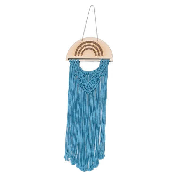 World-Class Maxbell Macrame Hair Bow Holder Sturdy Rope Hanging Hair Clips Hanger for Wall Gift Blue Organic