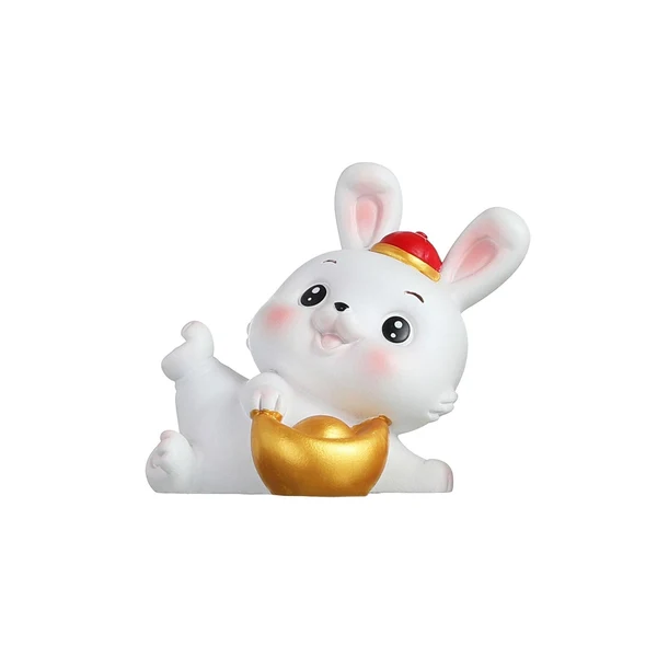 Innovative Maxbell Rabbit Figurine Car Dashboard Ornament Small Ornaments for Bedroom Shelf With Hat Easy-to-Use