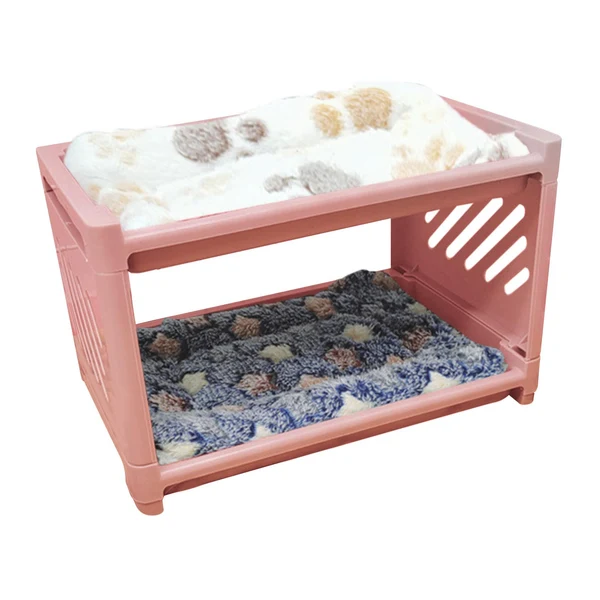 First-Class Maxbell Rabbit Bed House Winter Warm with Cushion Shelter for Chinchilla Rabbit Mice Pink Expertly Made