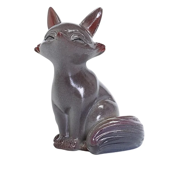 Trendy Maxbell Fox Tea Pet Miniature Sculpture Color Changing Artwork for Teahouse Tearoom Fox A Classic