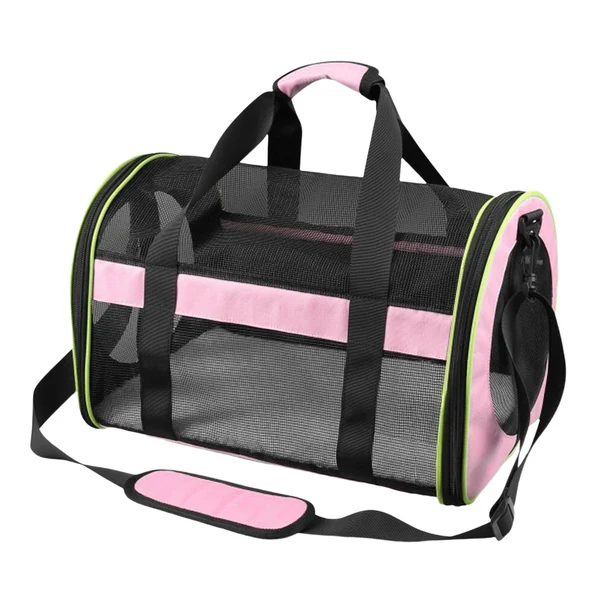 Outstanding Maxbell Puppy Carrier Cat Carrier Ventilated 17.3x11x11inch Collapsible Practical Black Pink Mixed Relaxed