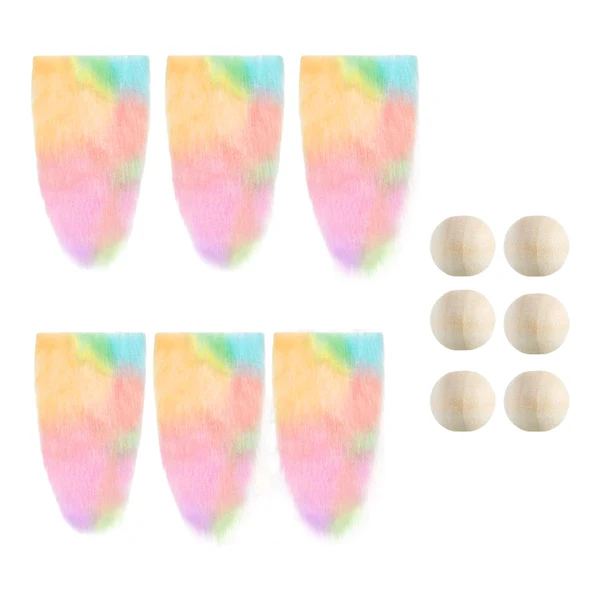 Efficient Maxbell 6 Pieces Multicolor Gnome Beards Unfinished Wooden Balls DIY Crafts Supplies Comfortable