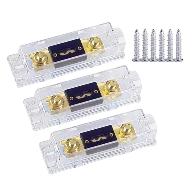 Next-Generation Maxbell 3 Pieces Anl Car Fuse Holder for Audio Video System Caravans Cars 100A Powerful