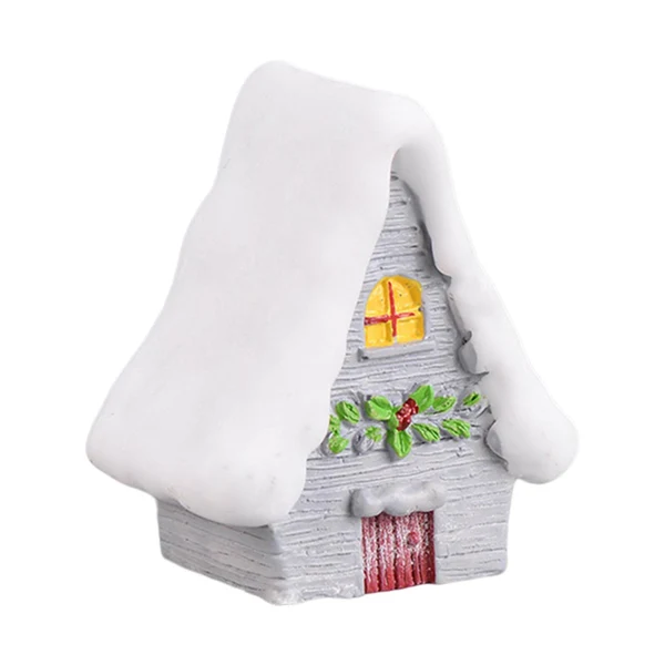 Official Maxbell Resin Statue Village House Figurines Xmas Christmas Miniature Ornaments Gray 2.3x2.6x4.2cm Contemporary