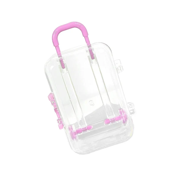 Crafted Maxbell Jewelry Organiser Suitcase Shape Portable Treasure Chest Box Keepsake Pink Trendy