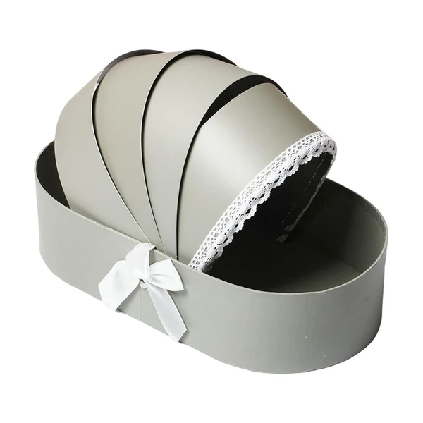 Optimized Maxbell Lace Ribbon Flower Box Arrangement Basket for Wedding Home Decor Birthday Gray Dependable
