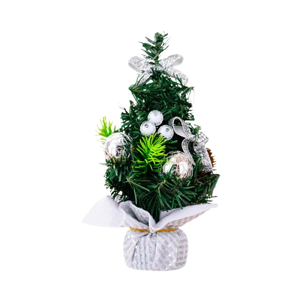 Minimalist Maxbell Mini Artificial Christmas Tree Hanging Ornaments for Countertop Indoor Desk Argent Reliable