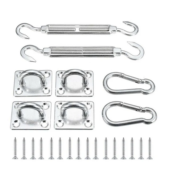 Detailed Maxbell Shade Sail Hardware Kit Canopy Fixing Accessory Turnbuckle Pad Eyes for Lawn 5MM Organic