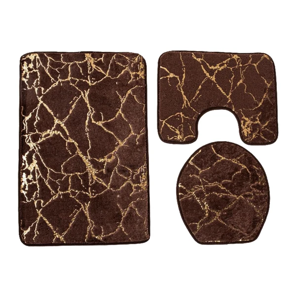 Sustainable Maxbell 3x Toilet Seat Cushion Sets Soft Decorations Doormat Mat for Toilet Bathroom Brown Responsible