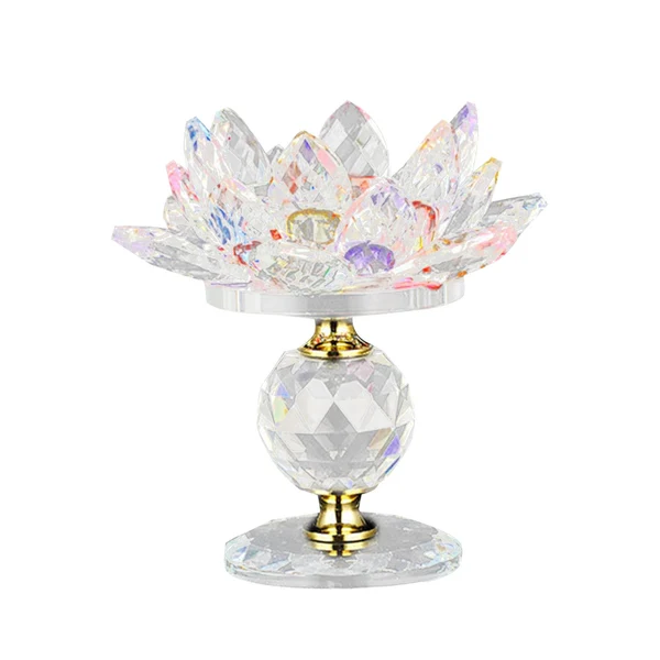 High-End Glass Lotus Tealight Candle Holder Candlestick for Home Party Decoration Colorful Carefully Designed
