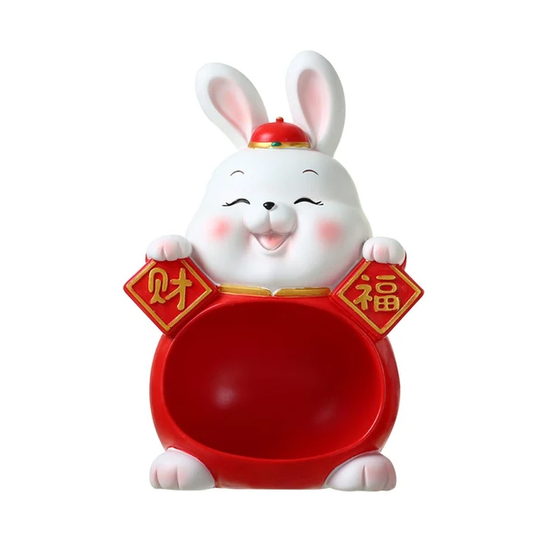 Lightweight Maxbell Rabbit Statue Figurine Resin Decorative for Bookshelf Living Room Office Big Belly Easy-to-Use