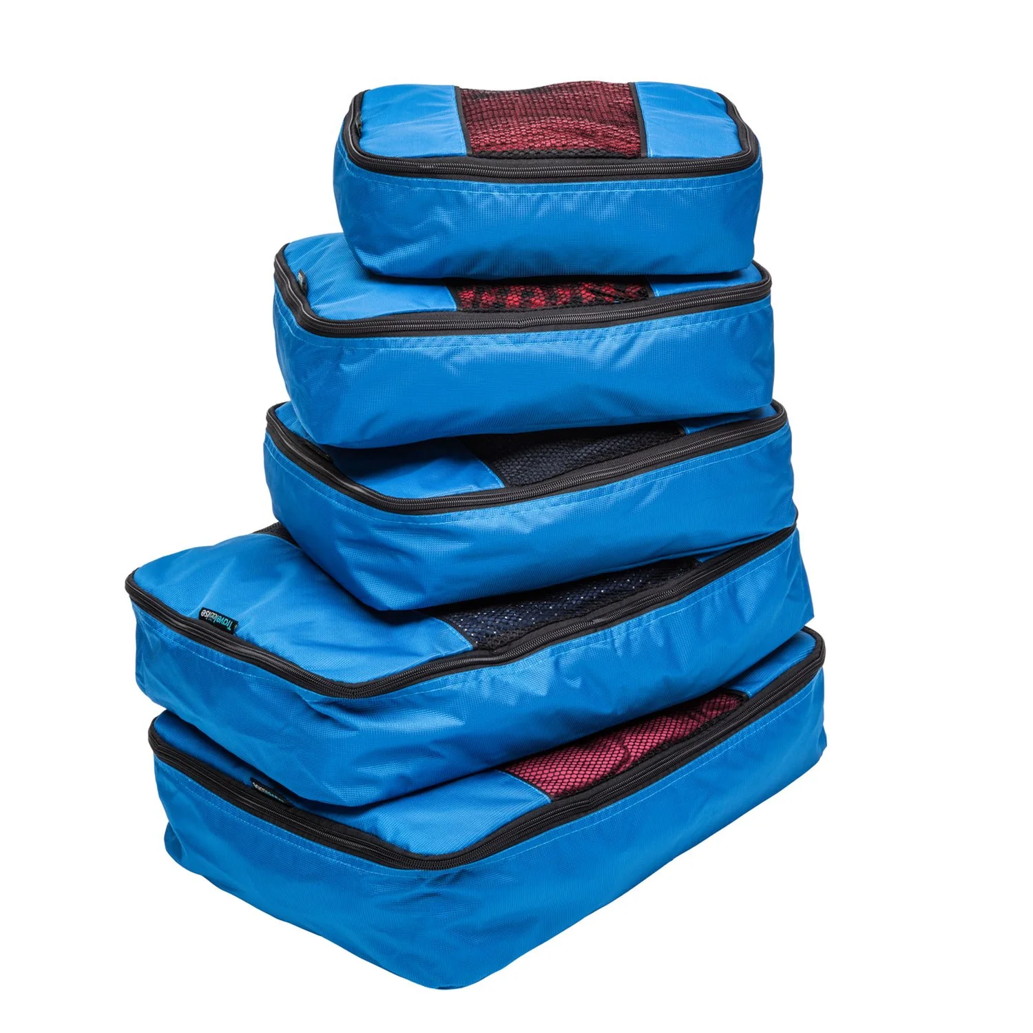 Dependable TravelWise Luggage Packing Organization Cubes 5 Pack Blue 2 Small 2 Medium 1 Large Minimalist