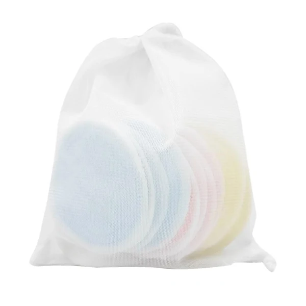 First-Class 5 Pieces 8cm Reusable Round Bamboo Cotton Facial Makeup Remover Pads Blue Lightweight