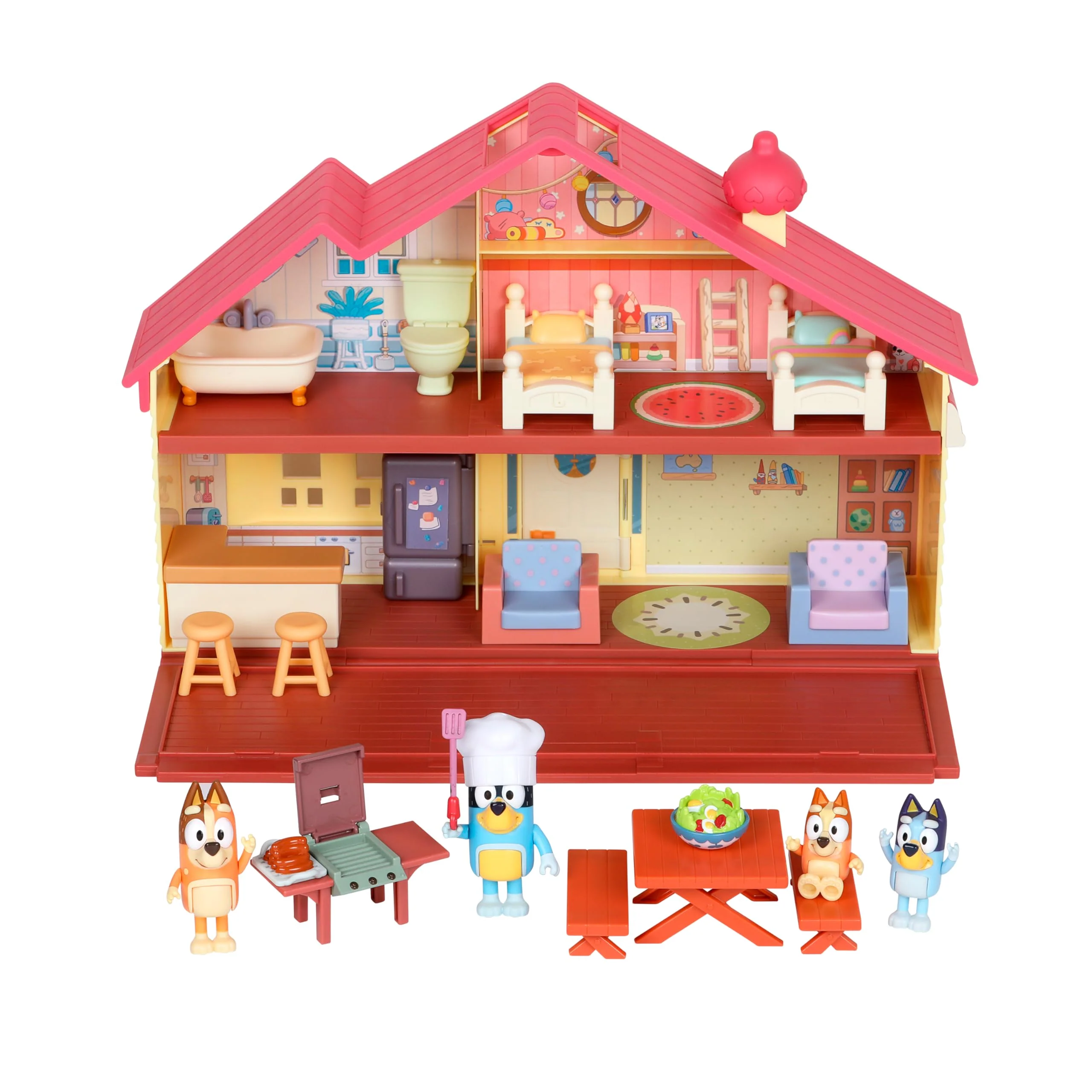 Dependable Bluey Toy House Playset Mega Bundle Family Home BBQ Playhouse Toys Bluey Bingo Bandit Chilli House Playset for Toddlers 3-5 Amazon Exclusive Secure
