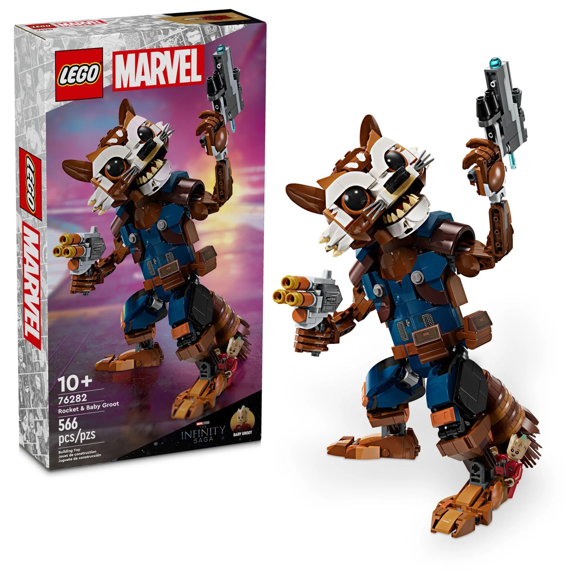 Comfortable LEGO Marvel Rocket Baby Groot Minifigures 76282 – Buildable Guardians of The Galaxy Toy for Kids 10 Action Figure Gift for Boys Girls Easy-to-Use