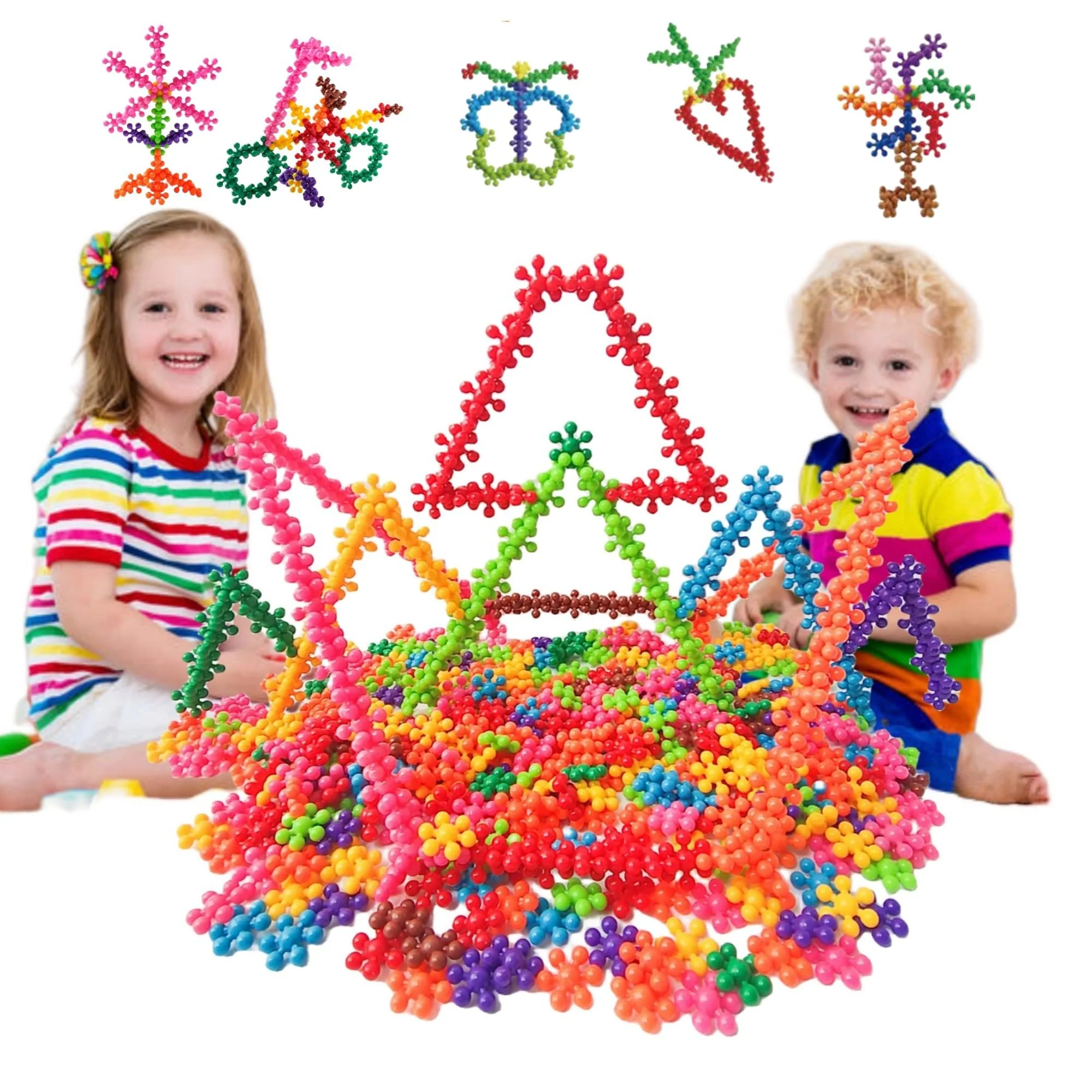 Crafted AICOC STEM Toys Building Toys Blocks for Kids 260 Pieces Educational Discs Sets Interlocking Solid Plastic for Preschool Boys and Girls Aged 3 Specialty