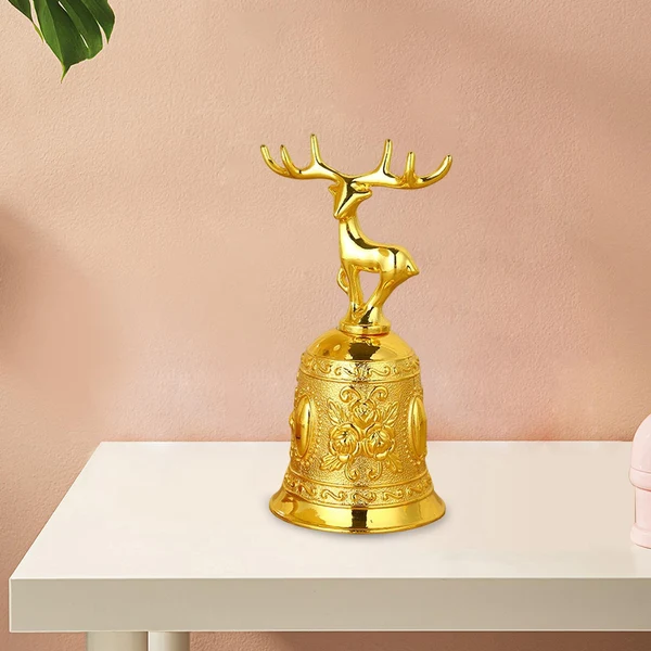 Original Design Maxbell Loud Hand Bell Call Service Christmas Ornament Handbell Deer Golden Stylish