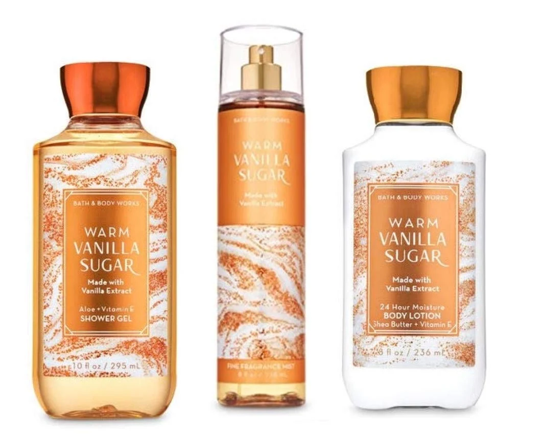 Original B Body Works Warm Vanilla Sugar - Full Size Set - Shower Gel Body Lotion Fine Fragrance Mist Carefully Designed