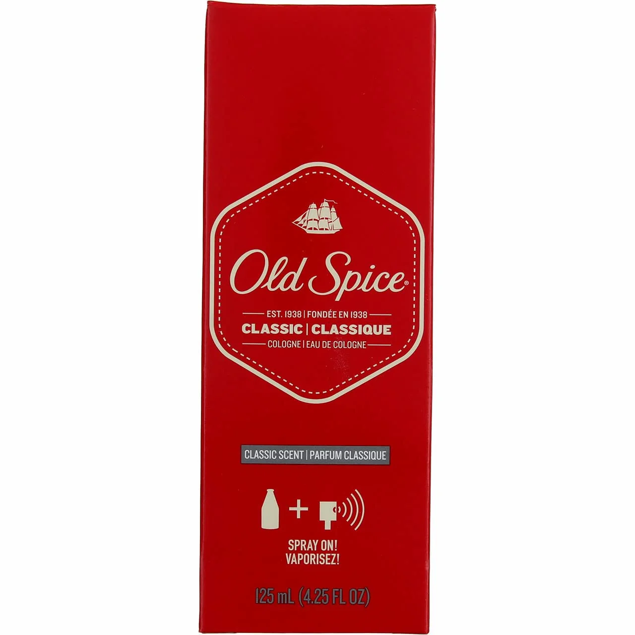 Authentic Old Spice Classic Cologne Spray 4.25 Oz 4 Pack First-Class