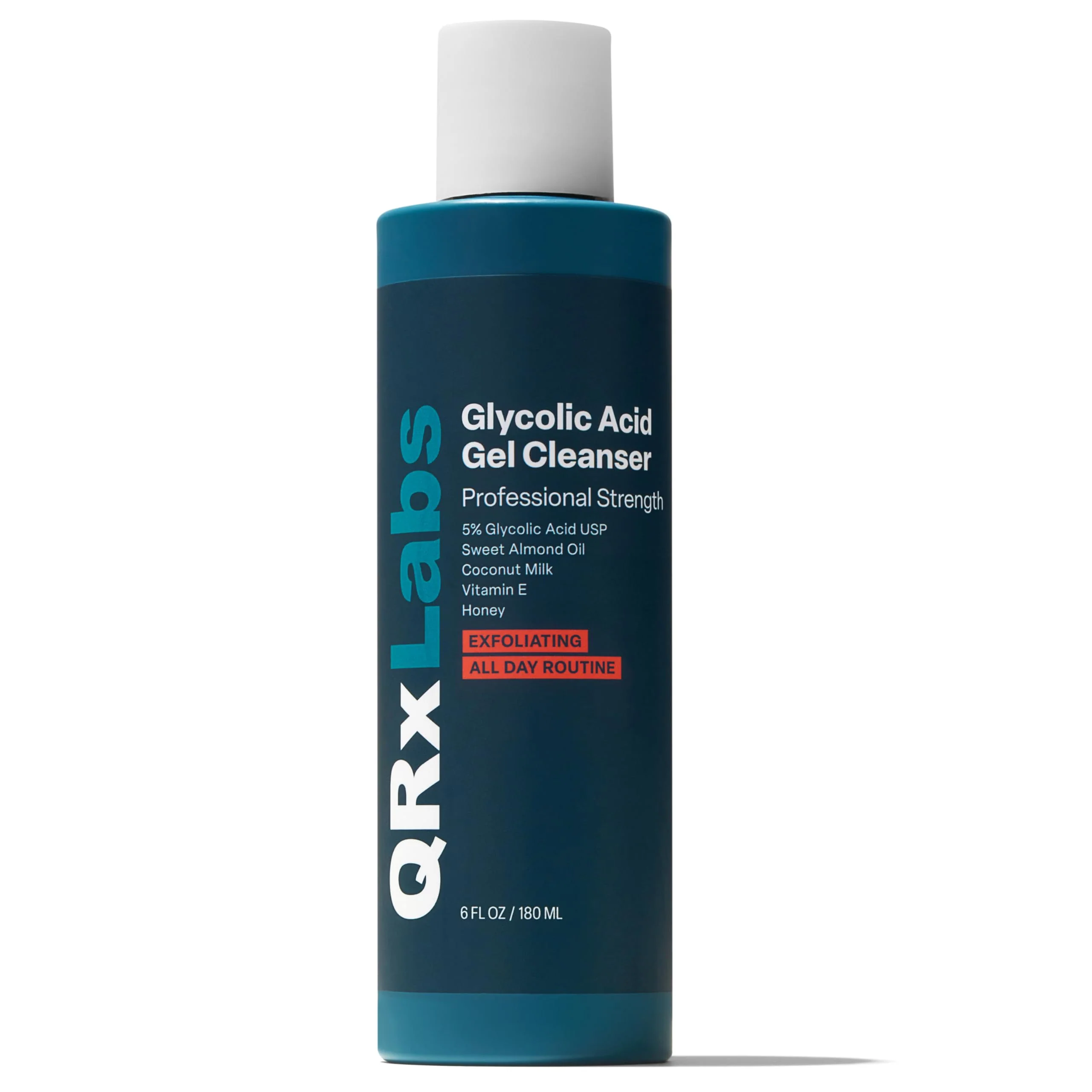 Solid QRxLabs Glycolic Acid Face Wash 6 oz – Gentle Exfoliating Gel for Smoother Skin Hydration Blemish-Prone Skin Ingrown Hair Care Original Design