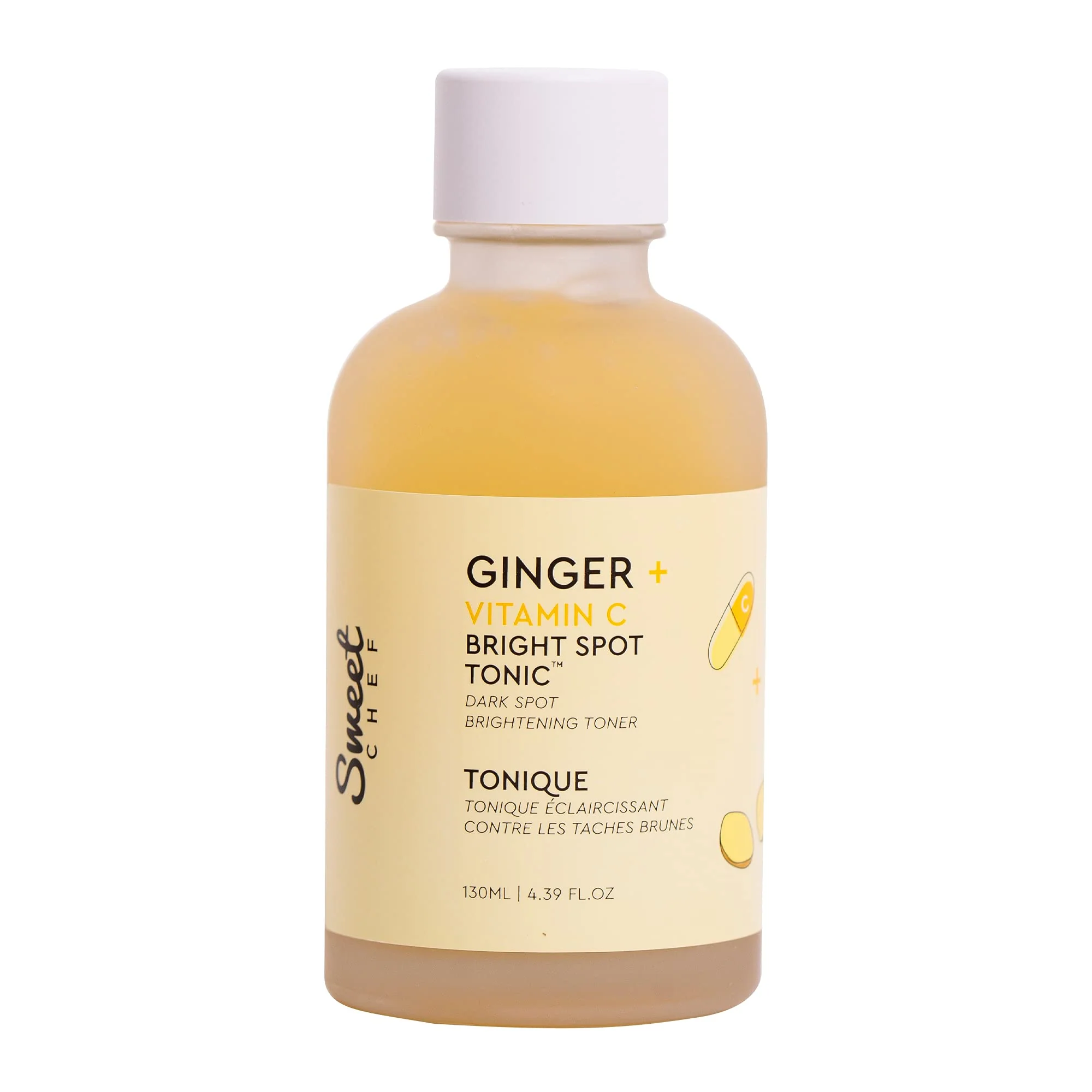 Selected Sweet Chef Ginger Vitamin C Spot Tonic 130ml – Hydrating Facial Toner with Turmeric to Smooth Skin Fade Dark Spots Recyclable