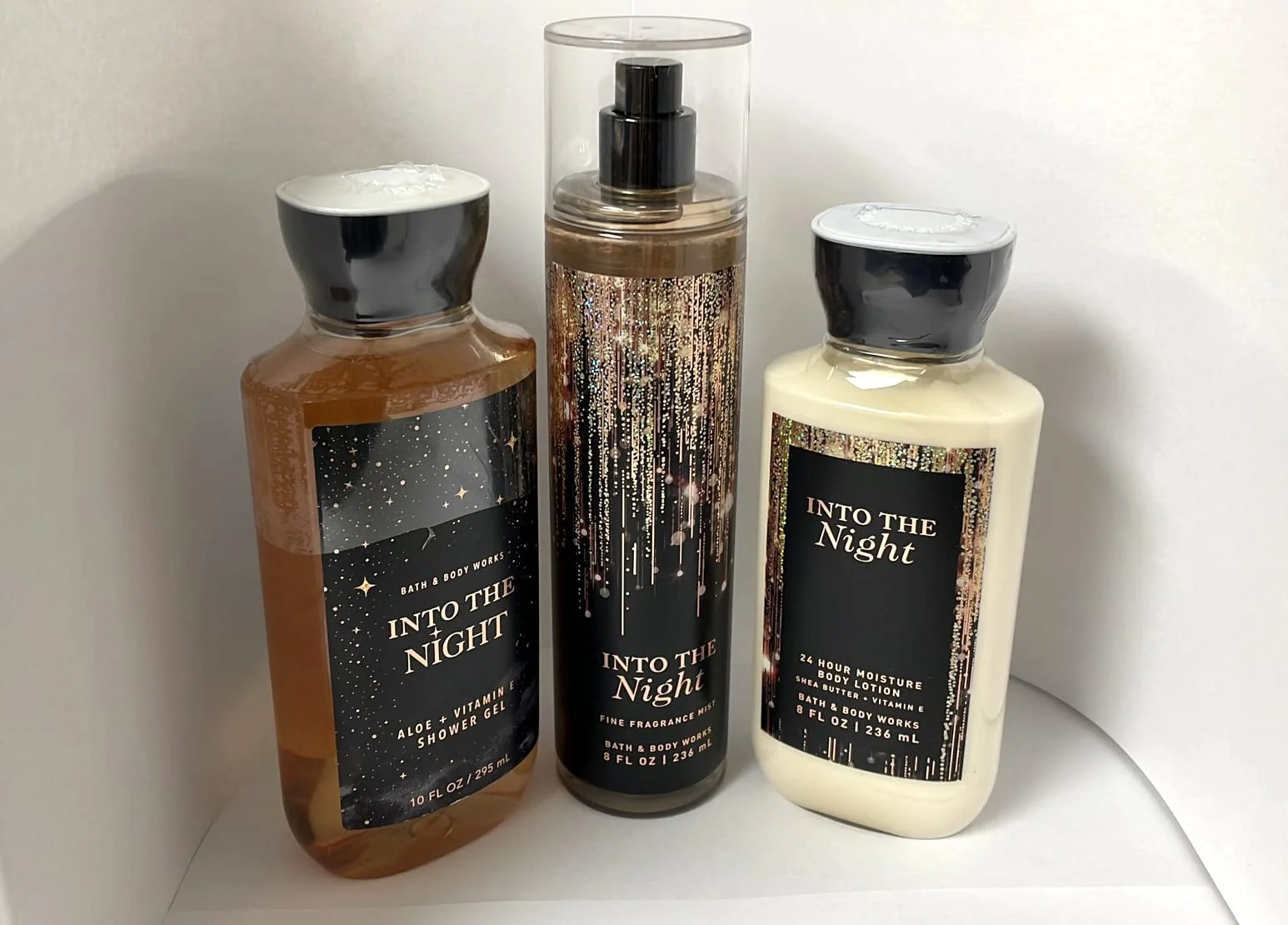 Flexible Into the Night - 3 pc Bundle - Daily Trio - Shower Gel Fine Fragrance Mist Super Smooth Body Lotion High-Quality