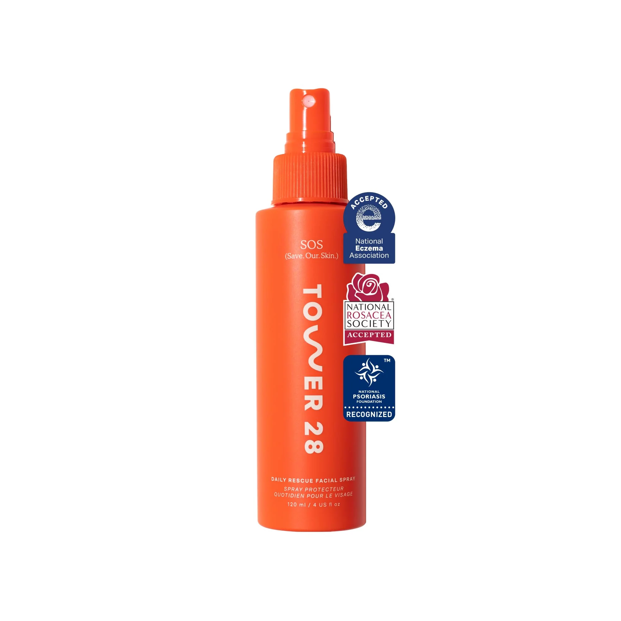 Carefully Designed Tower 28 SOS Daily Rescue Facial Spray 4 oz – Hypochlorous Acid Toner for Sensitive Skin Reduces Redness Breakouts Soothing Face Spray Prestigious