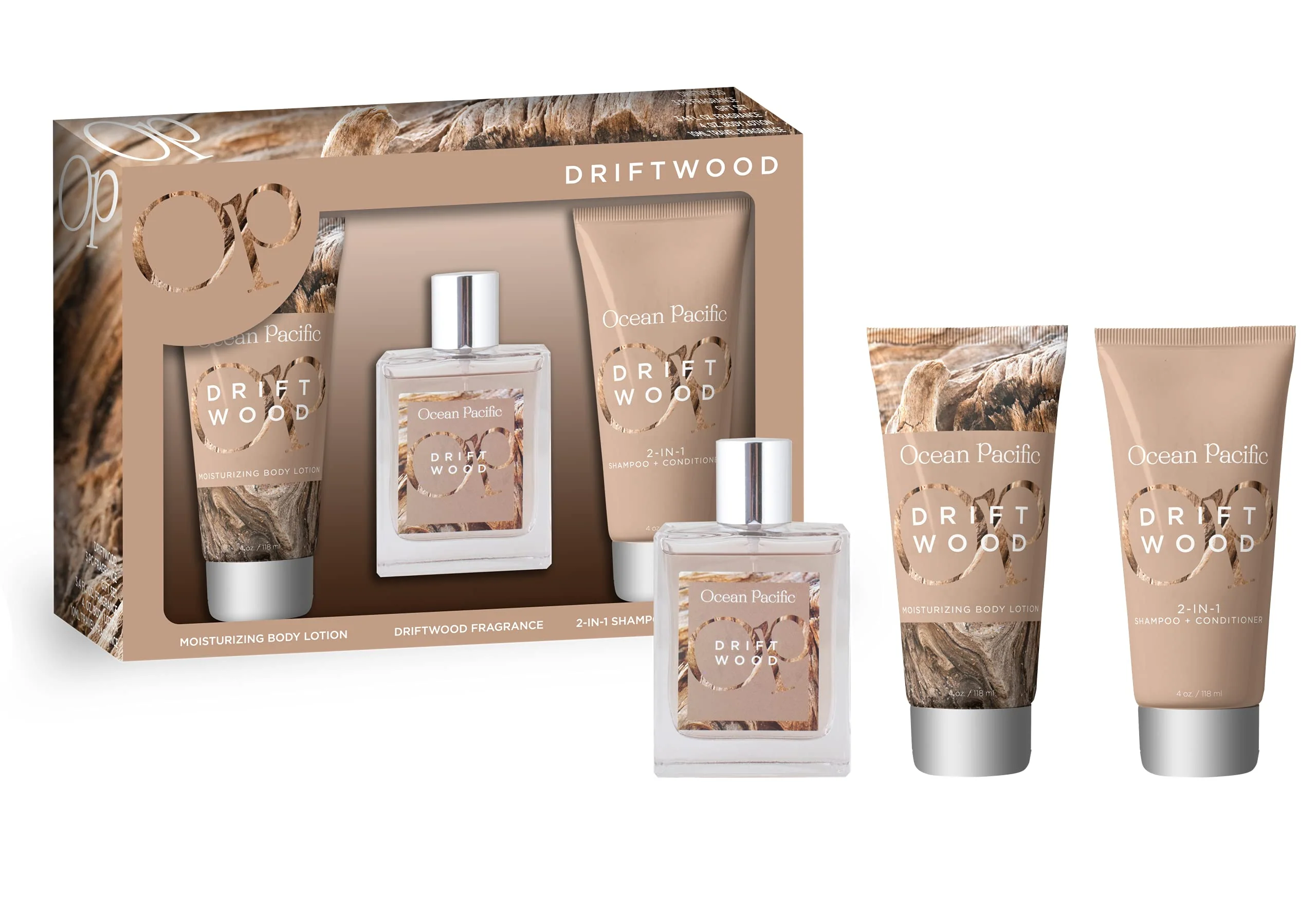 Minimalist Ocean Pacific Driftwood Eau De Parfum Gift Set 3.4 fluid ounces Dependable