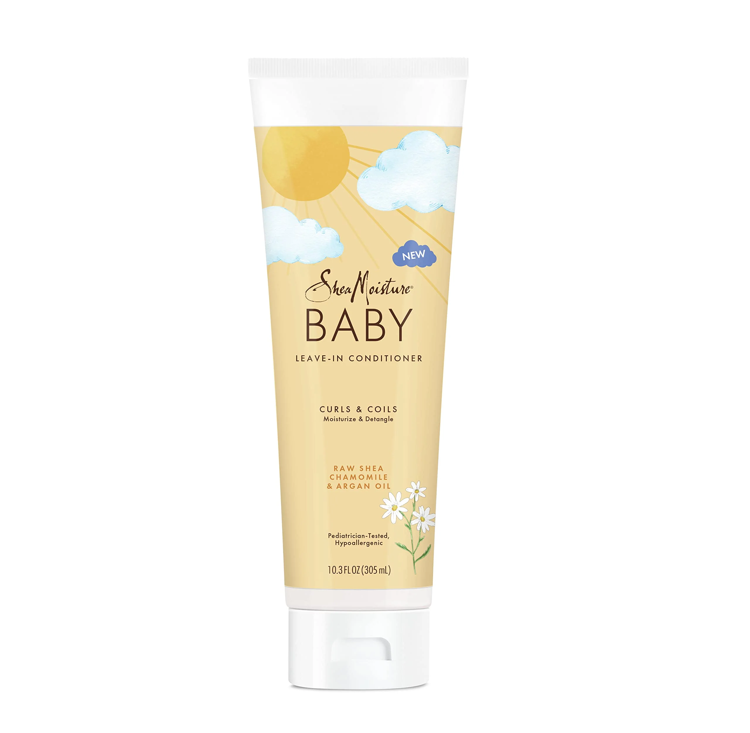 Genuine SheaMoisture Baby Leave-In Conditioner for Curly Hair Raw Shea Chamomile and Argan Oil Moisturizes and Helps Detangle Delicate Curls and Coils Lightweight