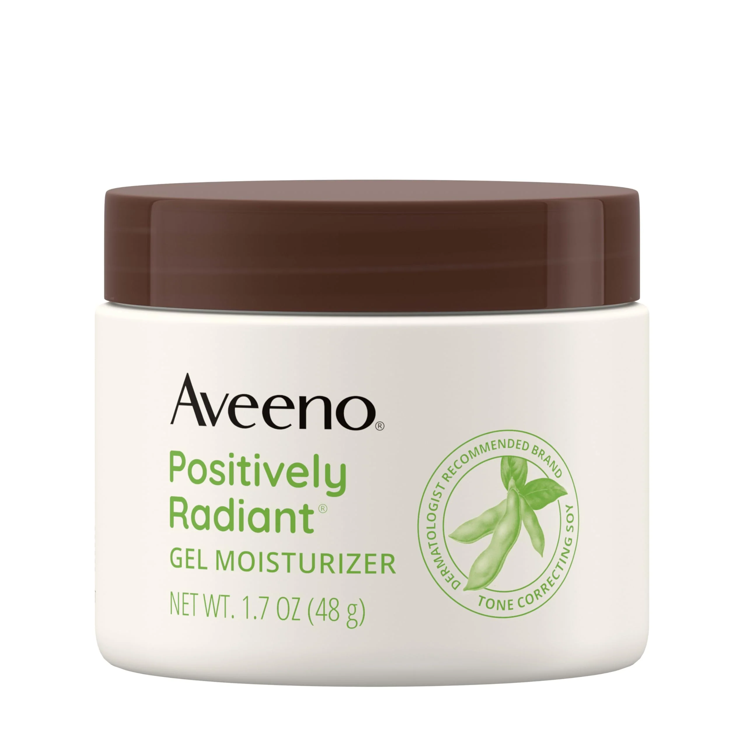 Versatile Aveeno Positively Radiant Daily Gel Moisturizer 1.7oz – Hydrating Face Cream with Hyaluronic Acid Soy to Brighten Even Tone Classic