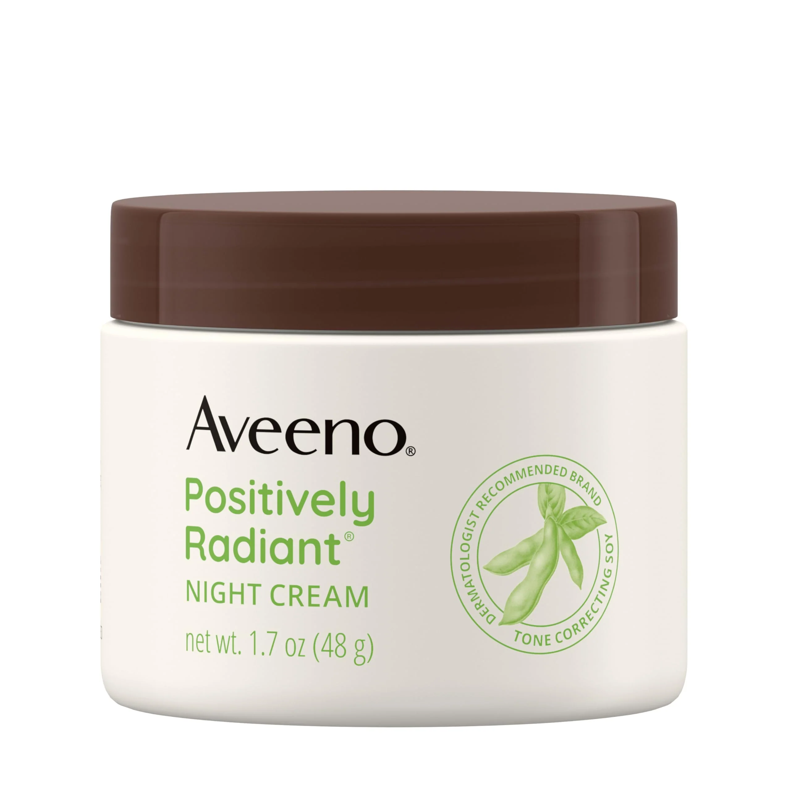 Minimalist Aveeno Positively Radiant Night Cream 1.7oz – Face Neck Moisturizer with Soy Niacinamide to Brighten Even Tone Texture Original