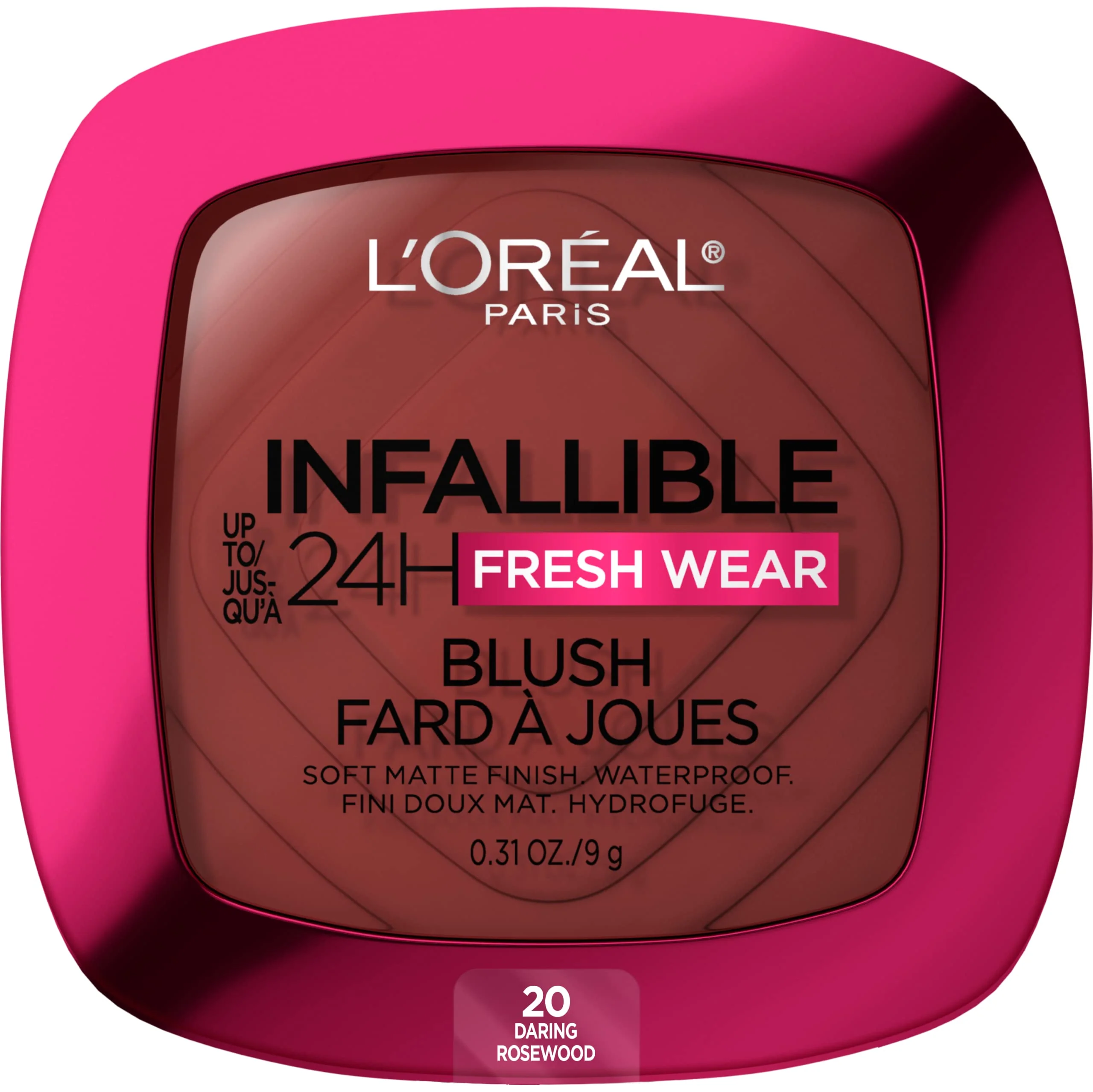 Stylish L'O Paris Infallible Up to 24H Fresh Wear Soft Matte Blush Blendable Long-Lasting and Waterproof Cheek Make Up Daring Rosewood 20 0.31 Oz Prestigious