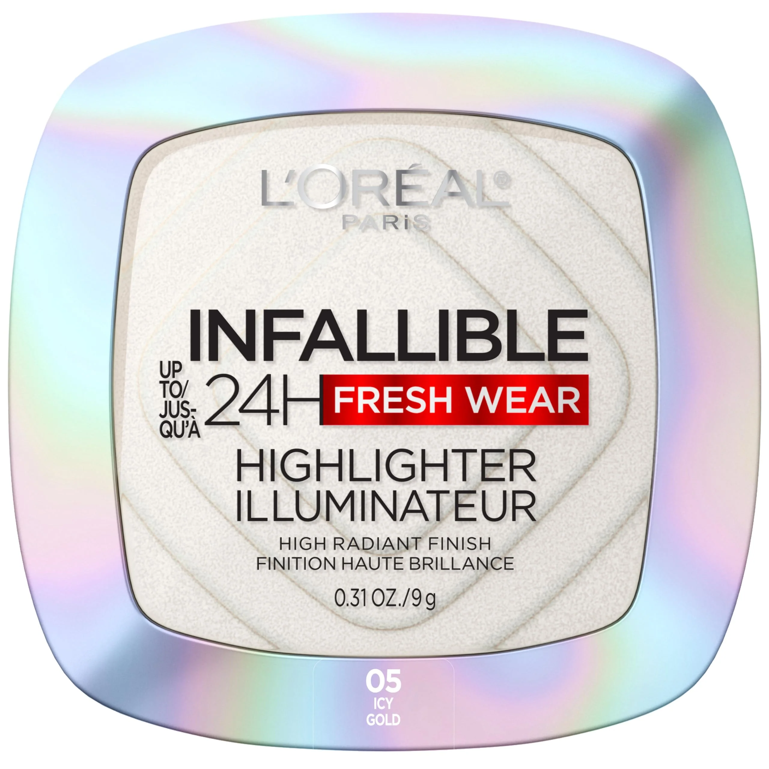 Fashionable L'O Paris Infallible Up to 24HR Highlighter Longwear Powder Highlighter For All Day Glow Icy Gold 0.31 Oz Excellent