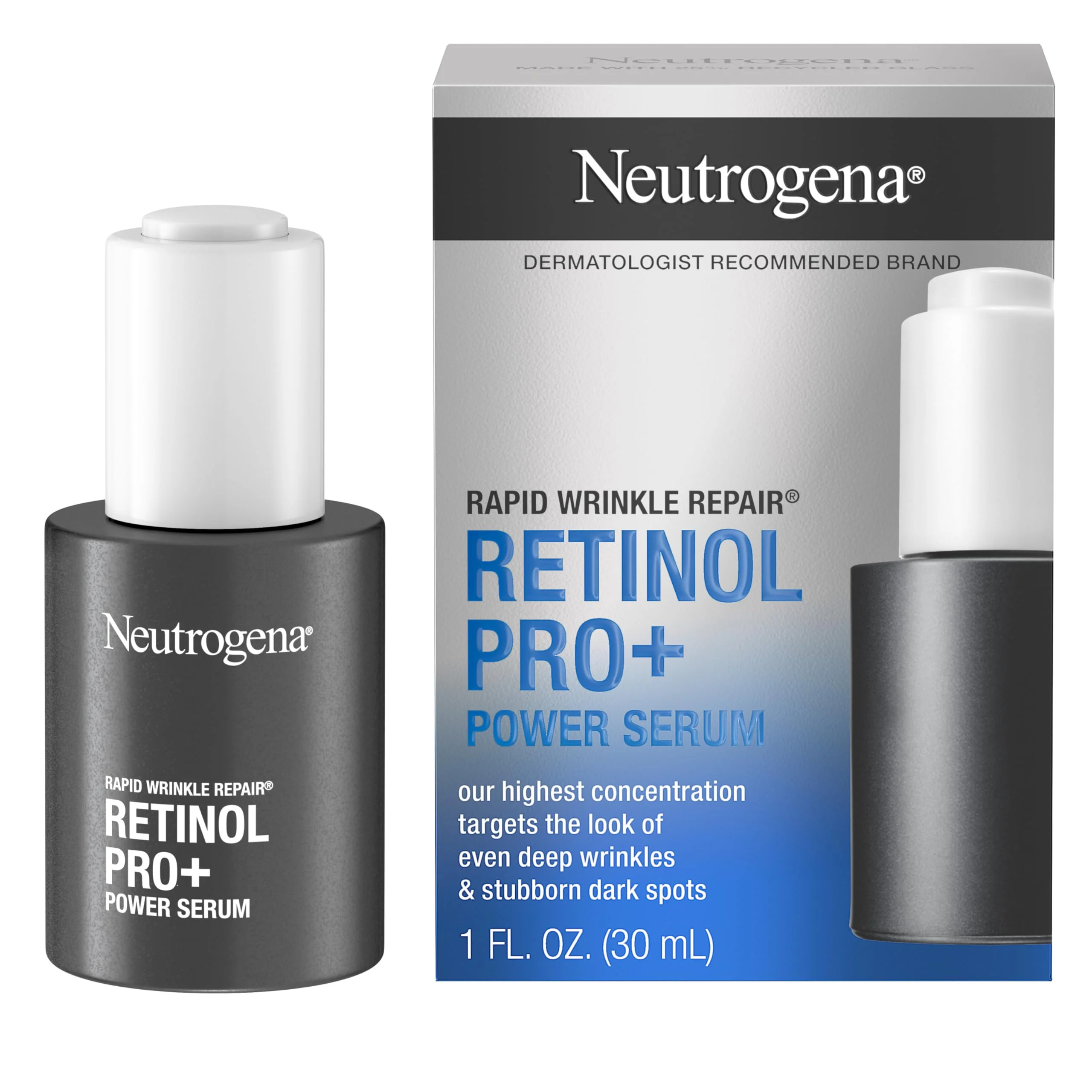 Premium Material Neutrogena Rapid Wrinkle Repair Retinol Pro Power Facial Serum Gentle Anti-Aging Face Serum with Pure Retinol Nourishing Emollients Innovative
