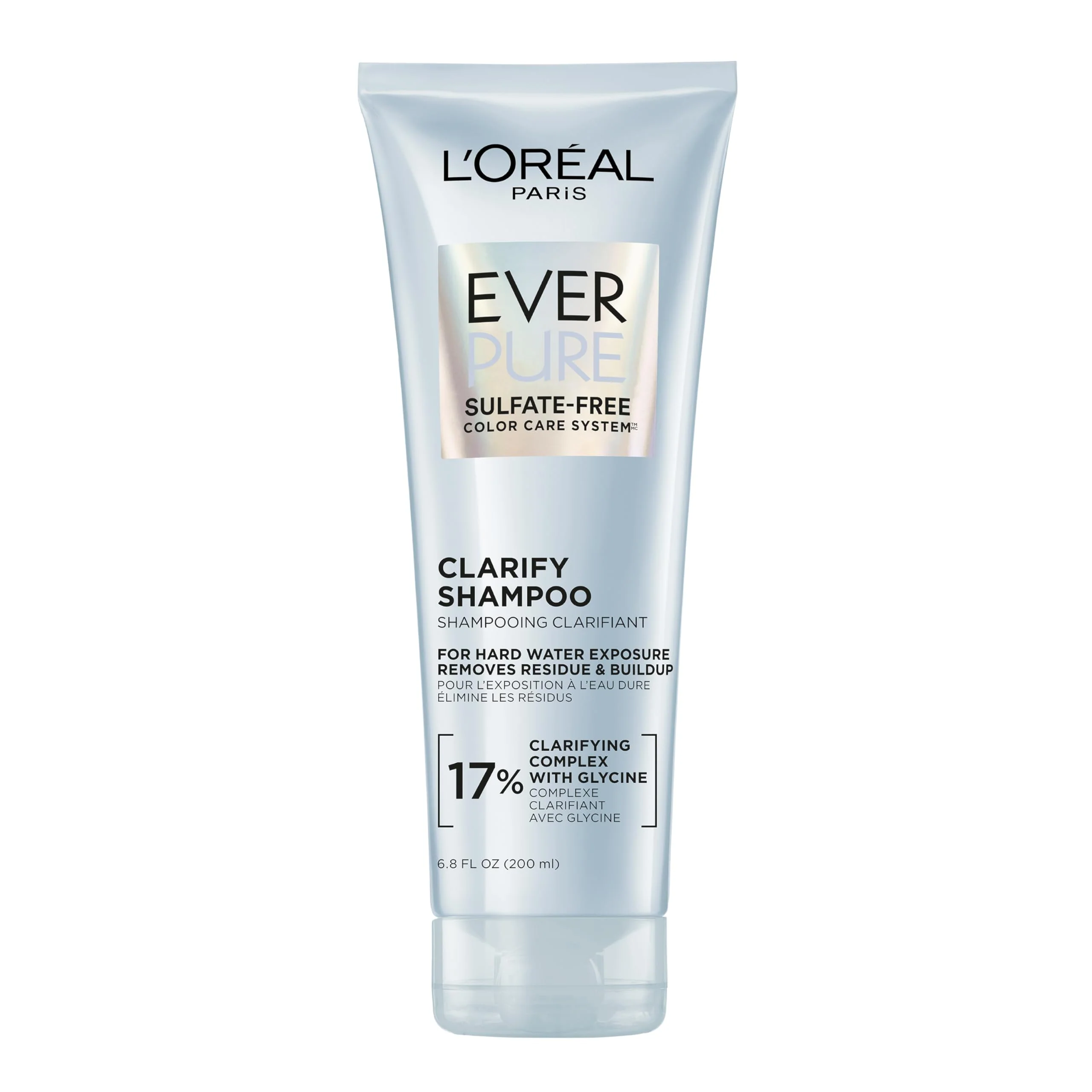 Advanced L'O Paris Clarify Sulfate Shampoo with Antioxidants Clarifying Shampoo for Hard Water Exposure and Styling Build-up EverPure 6.8 Fl Oz Traditional