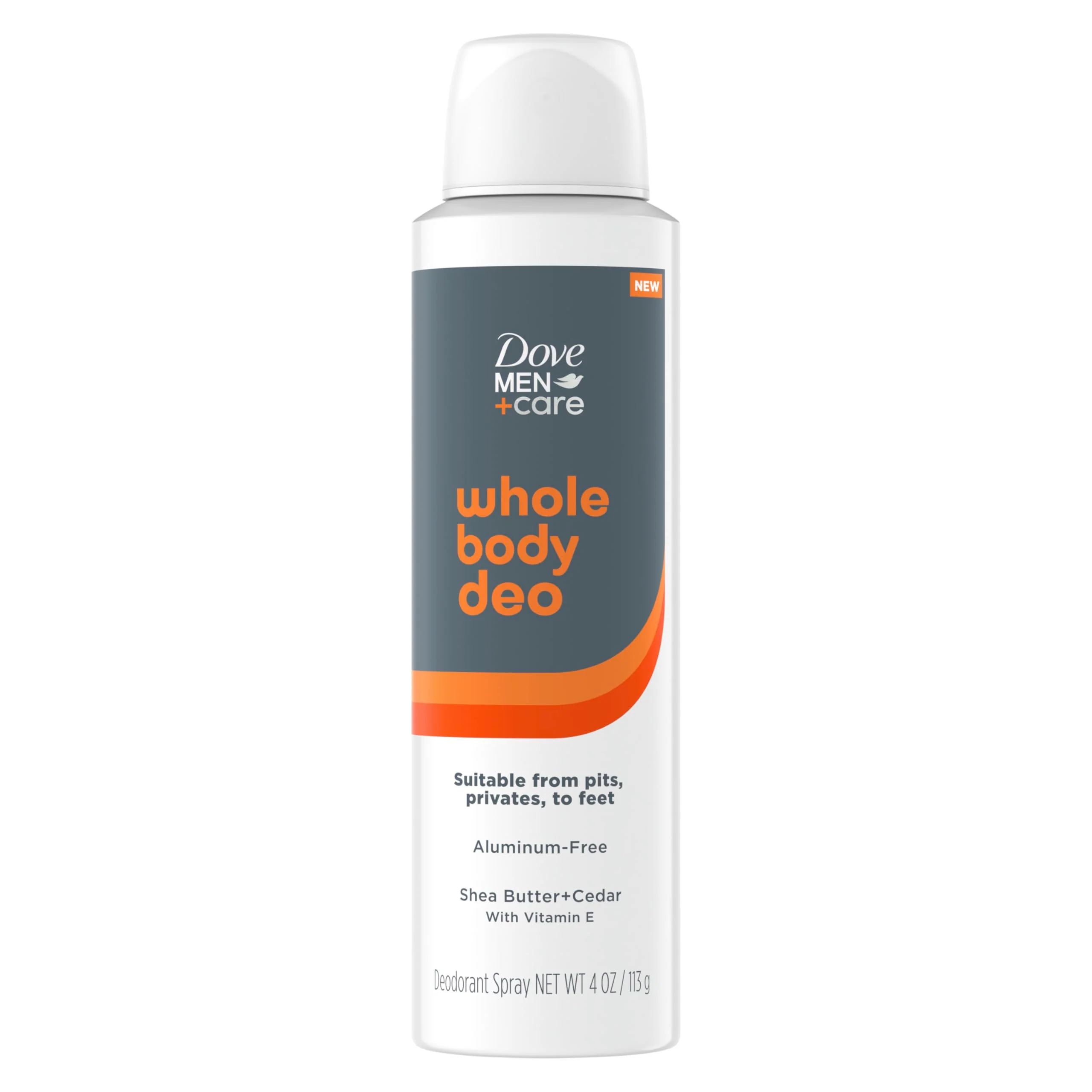 Responsible Dove Men Care Whole Body Deo Aluminum- Deodorant Spray Shea Butter Cedar Suitable from Pits Privates to Feet with Vitamin E 4 oz Sustainable