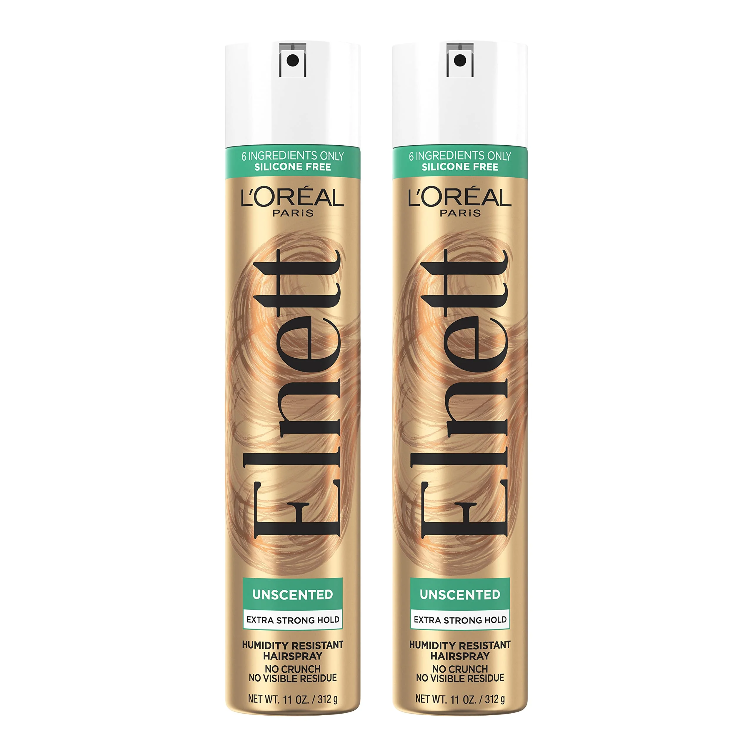 Expertly Made L'O Paris Hair Care Elnett Satin Extra Strong Hold Hairspray Unscented 11 Ounce Pack of 2 Contemporary