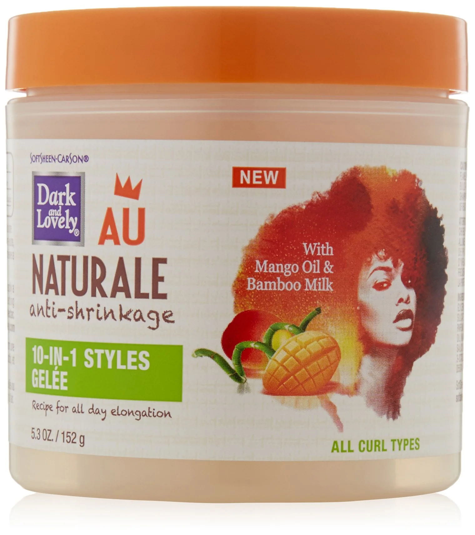 Exclusive SoftSheen-Carson Dark and Lovely Au Naturale Anti-Shrinkage 10-in-1 Styles Gele 5.3 oz Certified