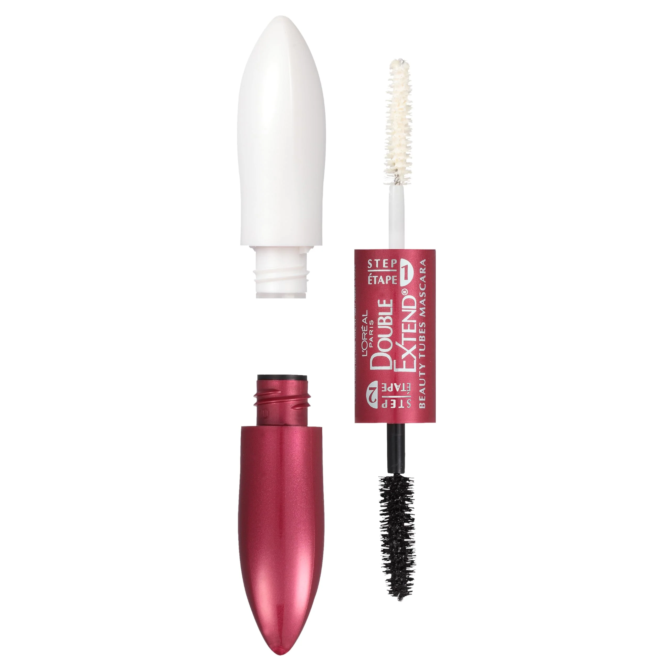 Efficient L'O Paris Makeup Double Extend Tubing Mascara Lengthening 2 Step Mascara Smudgeproof Blackest Black Professional