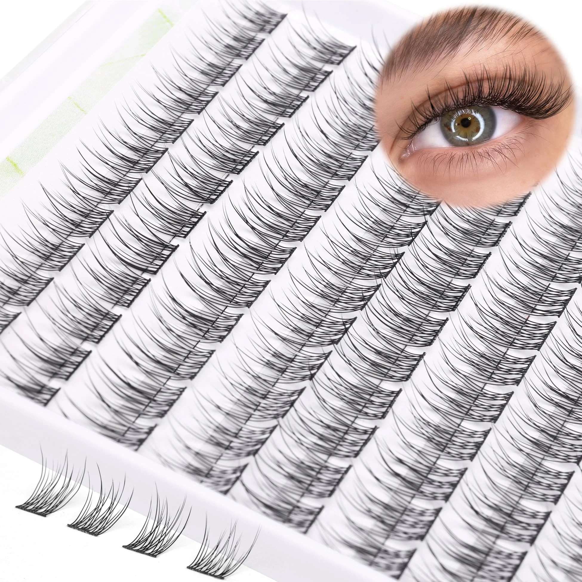 Genuine Lash Clusters DIY Lash Extensions Natural Cluster Lashes Eyelash Extensions Wispy Individual Lashes Short 9-11MM Eyelash Clusters Self Application Advanced