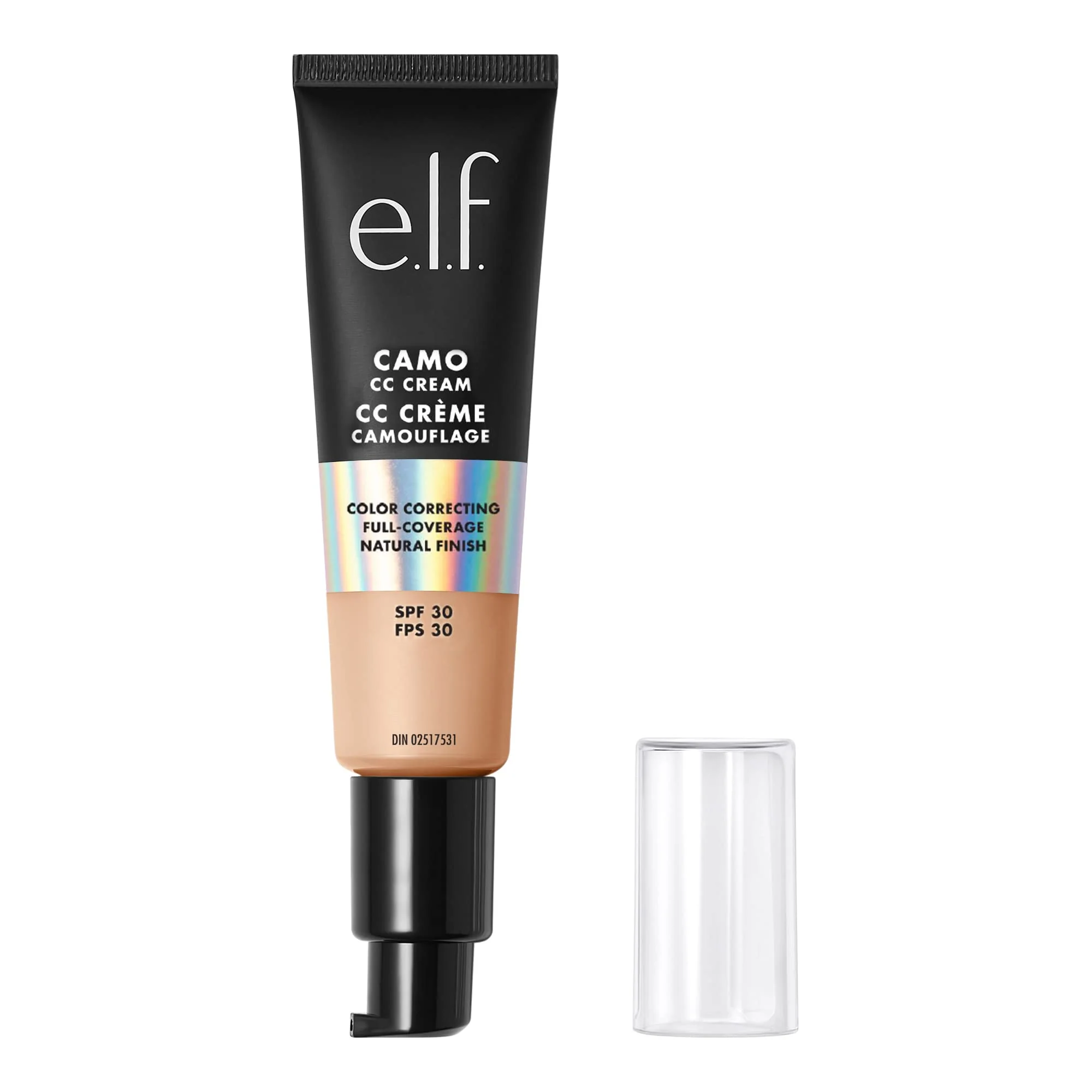 Pure e.l.f. Camo CC Cream Color Correcting Medium-To-Full Coverage Foundation with SPF 30 Light 210 N 1.0 Oz 30g Excellent