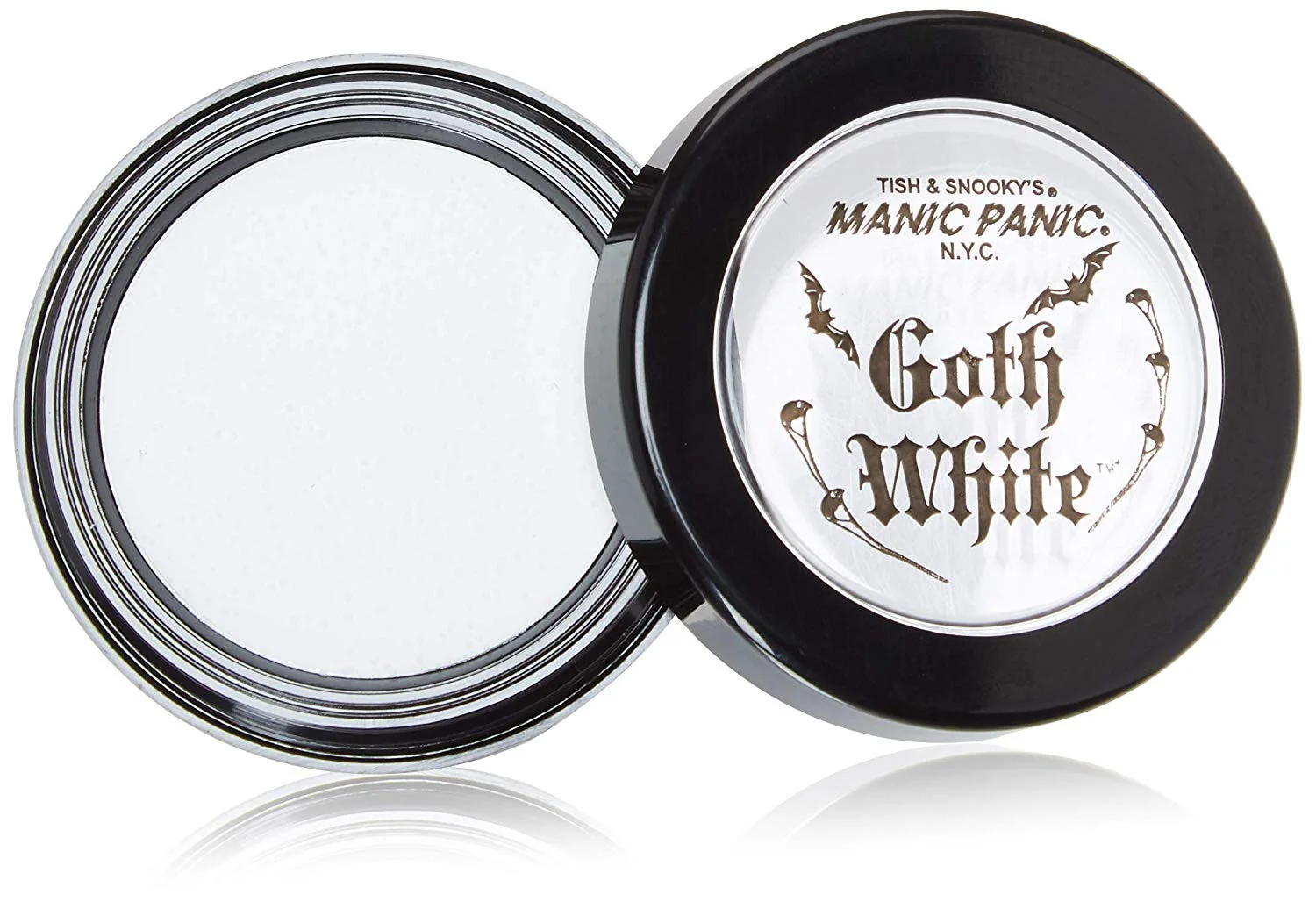 Reusable MANIC PANIC Goth White Cream to Powder Foundation - White Foundation for Goth Makeup Cosplay Halloween - Full Coverage Matte Finish Relaxed