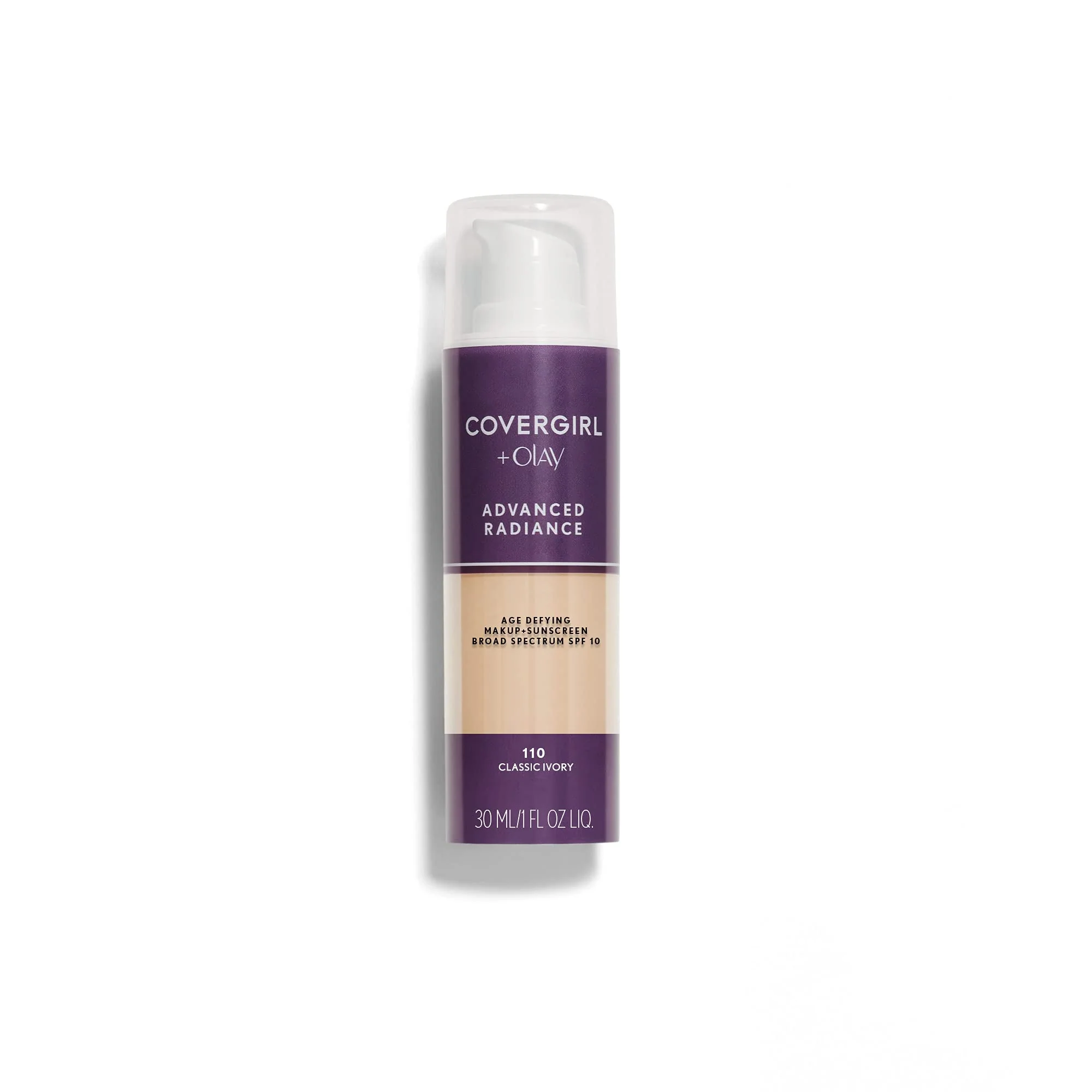 Easy-to-Use COVERGIRL Advanced Radiance Age Defying Liquid Foundation in Classic Ivory Hides Wrinkles Lines Sensitive Skin Safe Packaging May Vvary Certified