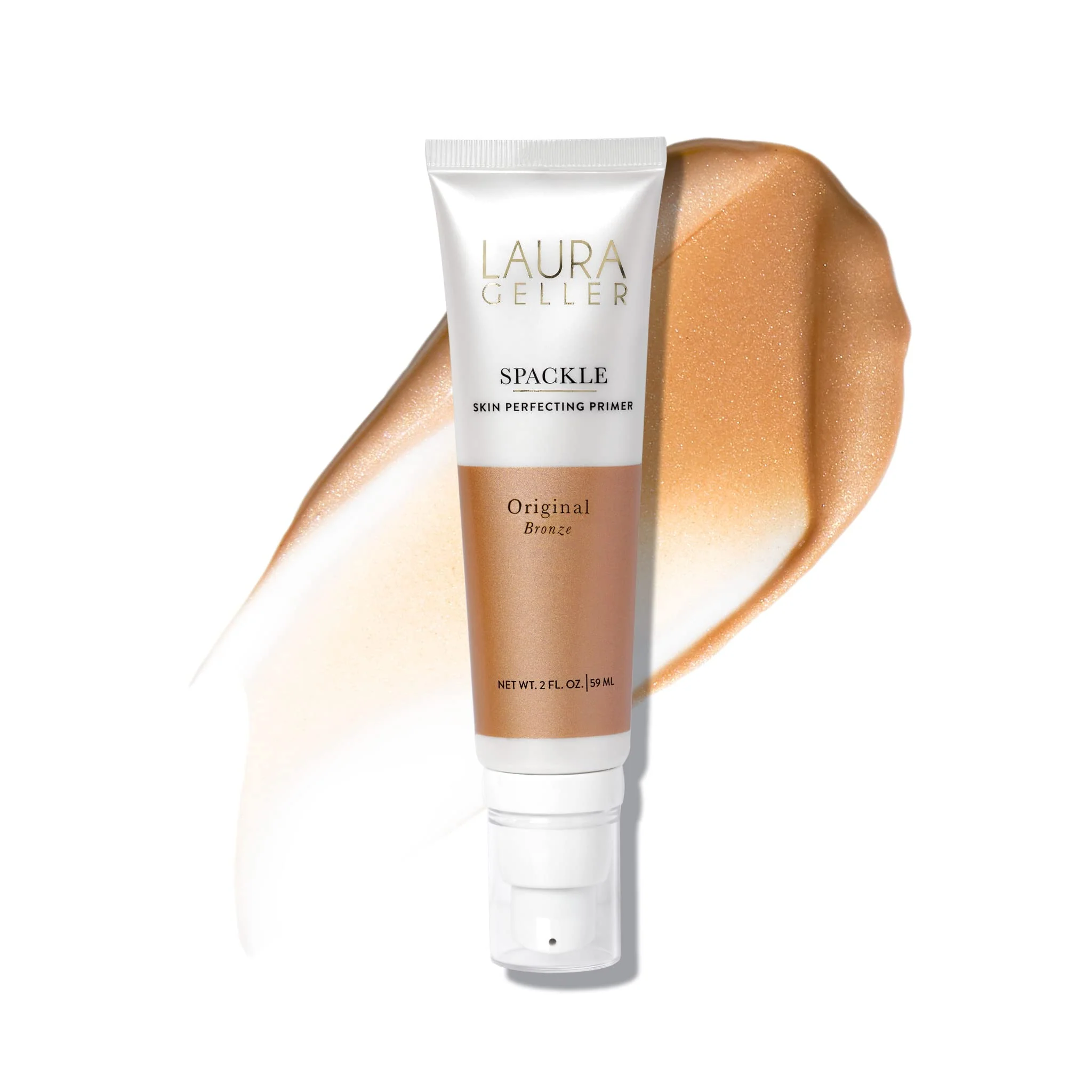 Innovative LAURA GELLER NEW YORK Spackle Primer - Bronze - Super-Size 2 Fl Oz - Hyaluronic Acid Makeup Primer for Mature Skin Effective
