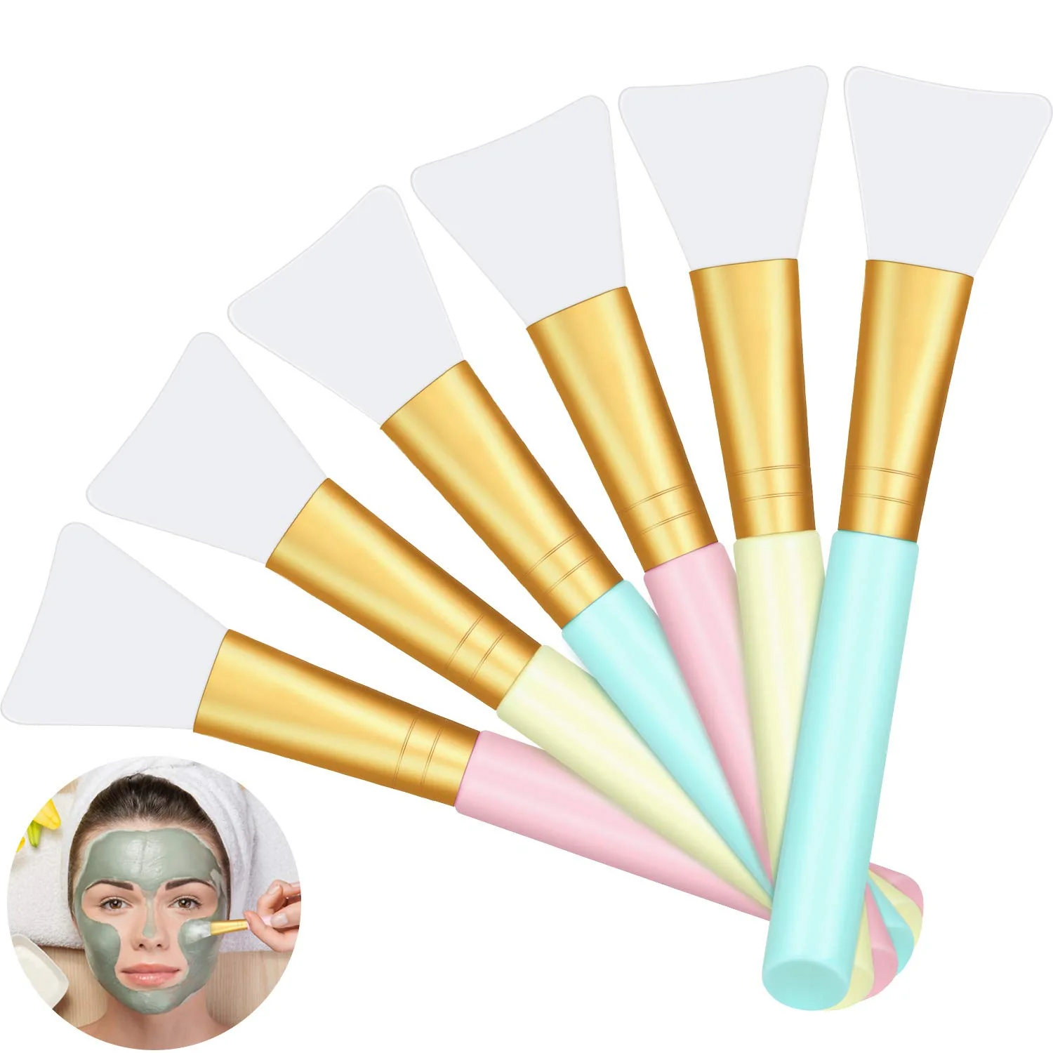 Official Boao 12pcs Silicone Face Mask Brushes – Soft Applicator Tools for Mud Masks Sleeping Masks Body Lotion Body Butter Casual