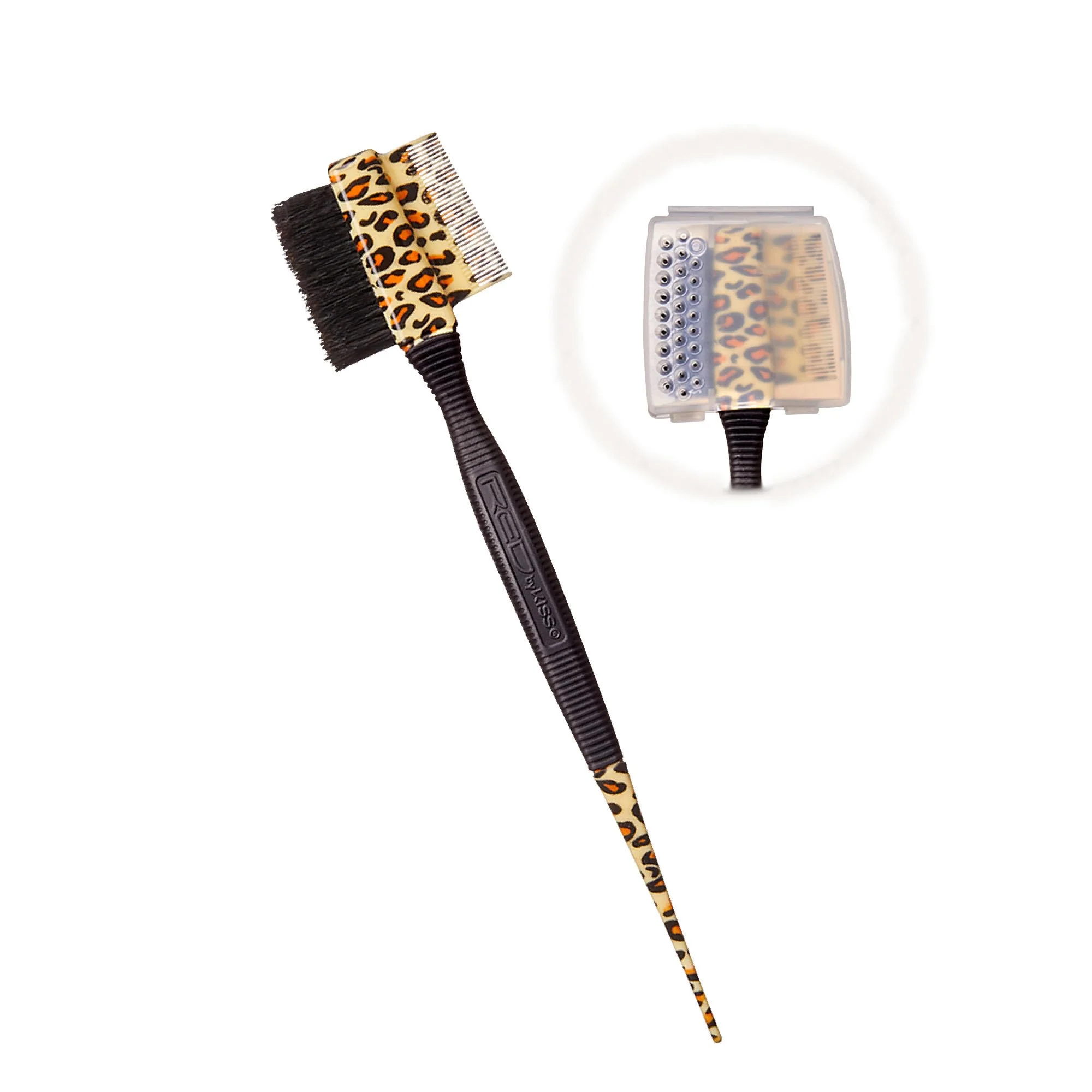 Reliable Red by Kiss Professional 3-in-1 Edge Brush with Case – Boar Bristles Fine Tooth Comb Rat Tail End for Edge Control Precision Styling Certified